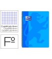 Cuaderno espiral oxford school classic tapa polipropileno folio 80 hojas cuadro 4 mm con margen azul