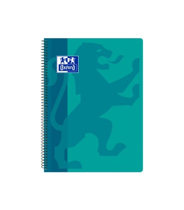 Cuaderno espiral oxford school classic tapa polipropileno folio 80 hojas cuadro 4 mm con margen aqua