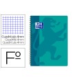 Cuaderno espiral oxford school classic tapa polipropileno folio 80 hojas cuadro 4 mm con margen aqua