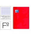 Cuaderno espiral oxford school classic tapa polipropileno folio 80 hojas cuadro 4 mm con margen rojo