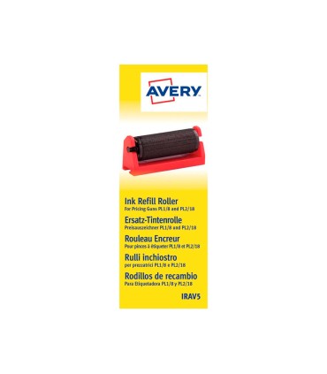 Rodillo entintador avery para etiquetadora pl1 8 y pl2 18 color negro caja de 5 unidades