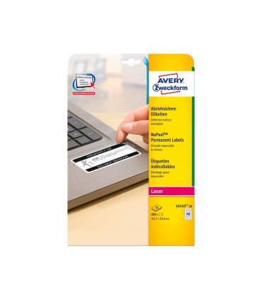 Etiqueta adhesiva resistente avery 457x254 mm permanente laser blanca caja de 800 unidades