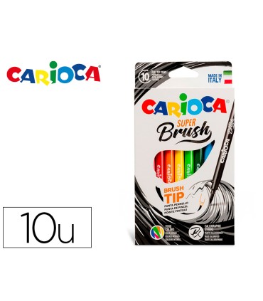 Rotulador carioca super brush caja de 10 unidades colores surtidos