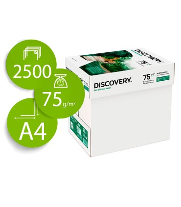 Papel fotocopiadora discovery fast pack din a4 75 gramos papel multiuso ink jet y laser caja de 2500 hojas