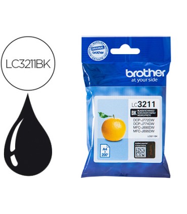 Ink jet brother lc3211bk dcp j572 dcp j772 dcp j774 mfc j890 mfc j895 negro 200 pag