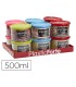 Bote multiusos plastico 500 ml con tapa de color 110x110x80 mm