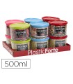 Bote multiusos plastico 500 ml con tapa de color 110x110x80 mm