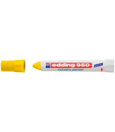 Marcador edding permanente 950 pasta opaca amarilla punta redonda 10 mm para superficies oxidadas o