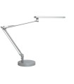 Lampara de escritorio unilux mambo led 5,6w doble brazo articulado abs y aluminio gris metalizado base 19 cm