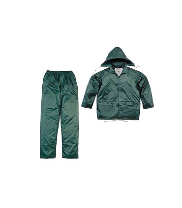 Conjunto de lluvia deltaplus 400 poliester pvc verde talla xxl