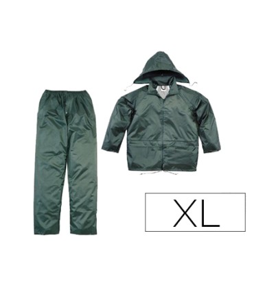 Conjunto de lluvia deltaplus 400 poliester pvc verde talla xl