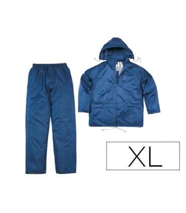 Conjunto de lluvia deltaplus 400 poliester pvc azul marino talla xl