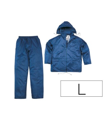 Conjunto de lluvia deltaplus 400 poliester pvc azul marino talla l