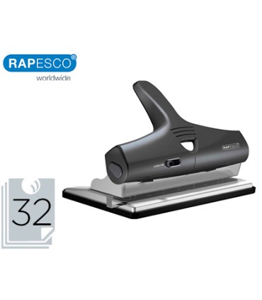 Taladrador rapesco alu 95 negro ajustable 23 y 4 taladros capacidad 32 hojas