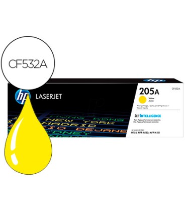 Toner hp 205a laserjet m154a 154nw mfp m180n 181fw amarillo 900 paginas