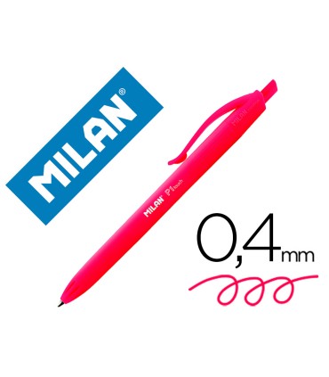 Boligrafo milan p1 retractil 1 mm touch rojo