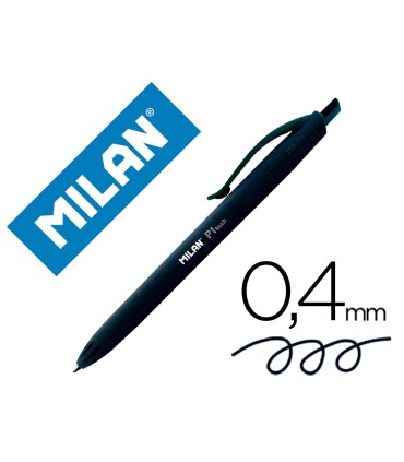 Boligrafo milan p1 retractil 1 mm touch negro