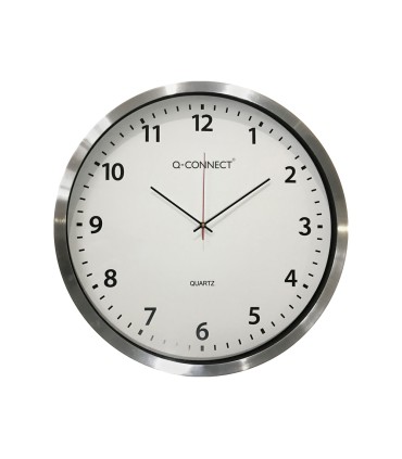 Reloj q connect de pared plastico oficina redondo 50 cm marco cromado