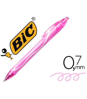 Boligrafo bic gelocity quick dry retractil tinta gel rosa punta de 07 mm