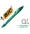 Boligrafo bic gelocity quick dry retractil tinta gel verde punta de 0,7 mm