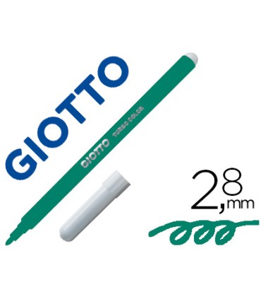 Rotulador giotto turbo color lavable con punta bloqueada unicolor verde oscuro