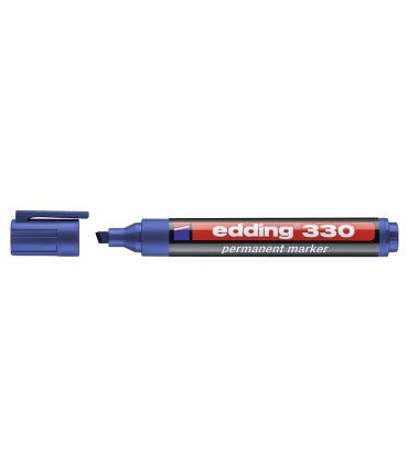 Rotulador edding marcador permanente 330 azul punta biselada 1 5 mm recargable