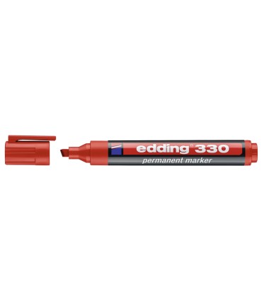 Rotulador edding marcador permanente 330 rojo punta biselada 1 5 mm recargable