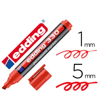 Rotulador edding marcador permanente 330 rojo punta biselada 1 5 mm recargable