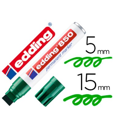 Rotulador edding marcador permanente 850 verde punta biselada 5 15 mm recargable