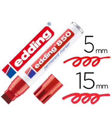 Rotulador edding marcador permanente 850 rojo punta biselada 5 15 mm recargable