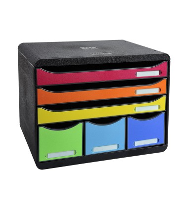 Fichero cajones sobremesa exacompta iderama arlequin 6 cajones multicolores 270x355x271 mm