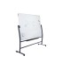 Pizarra blanca rocada vitrificada magnetica con soporte volteable doble cara 90x120 cm