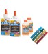 Kit elmers fabricacion slime con 2 botes cola transparente 2 botes liquido magico 4 botes purpurina colores