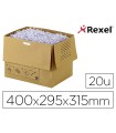 Bolsa de residuos rexel reciclable para destructora auto+300x capacidad 40 l pack de 20 unidades 400x295x315 mm