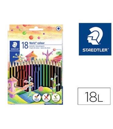 Lapices de colores staedtler wopex ecologico 18 colores en caja de carton