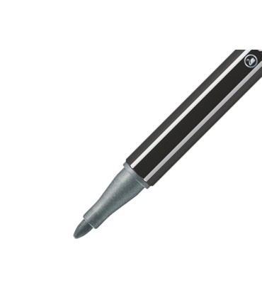 Rotulador stabilo acuarelable pen 68 metalico plata 1 mm