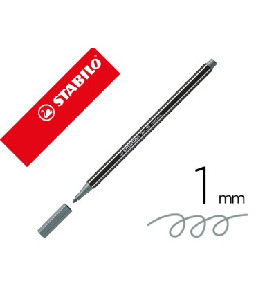 Rotulador stabilo acuarelable pen 68 metalico plata 1 mm