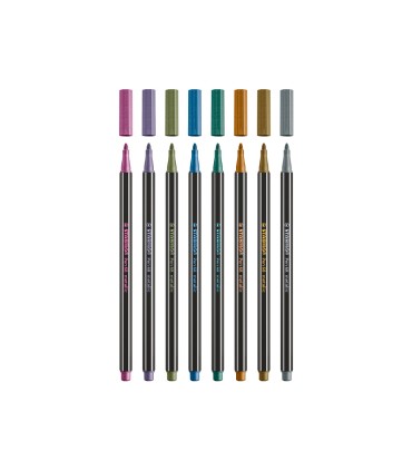 Rotulador stabilo acuarelable pen 68 metalico azul 1 mm