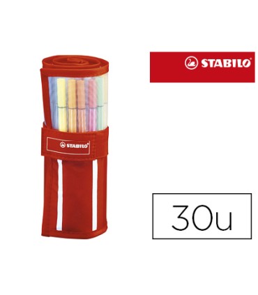 Rotulador stabilo punta de fibra pen 68 estuche rollerset de 30 unidades colores surtidos