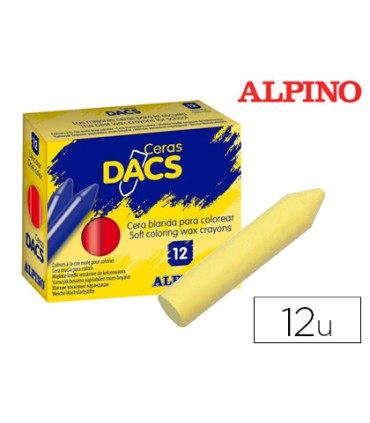 Lapices cera dacs unicolor amarillo claro caja de 12 unidades