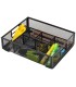 Organizador sobremesa q connect kf17291 bandeja metalica rejilla negra con 6 departamentos 235x183x65 mm