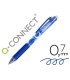 Boligrafo q connect retractil borrable 07 mm color azul