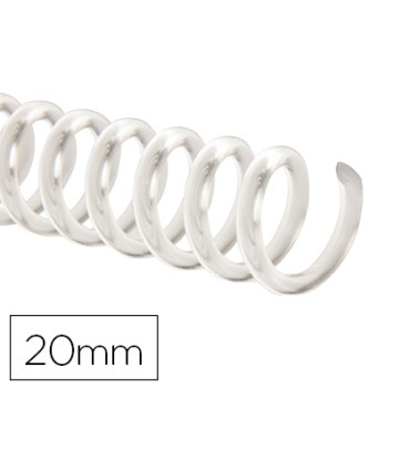 Espiral plastico q connect transparente 32 5 1 20mm 2mm caja de 100 unidades