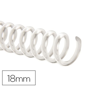 Espiral plastico q connect transparente 32 5 1 18mm 2mm caja de 100 unidades