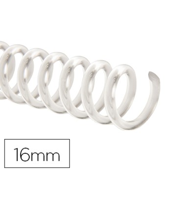 Espiral plastico q connect transparente 32 5 1 16mm 2mm caja de 100 unidades