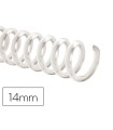 Espiral plastico q-connect transparente 32 5:1 14mm 1,8mm caja de 100 unidades