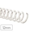 Espiral plastico q-connect transparente 32 5:1 12mm 1,8mm caja de 100 unidades