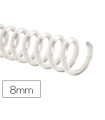 Espiral plastico q-connect transparente 32 5:1 8mm 1,8mm caja de 100 unidades