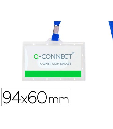 Identificador q connect kf17112 con cordon plano azul y apertura lateral 94x60 mm