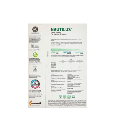 Papel fotocopiadora nautilus superwhite 100 reciclado din a3 80 gramos paquete de 500 hojas